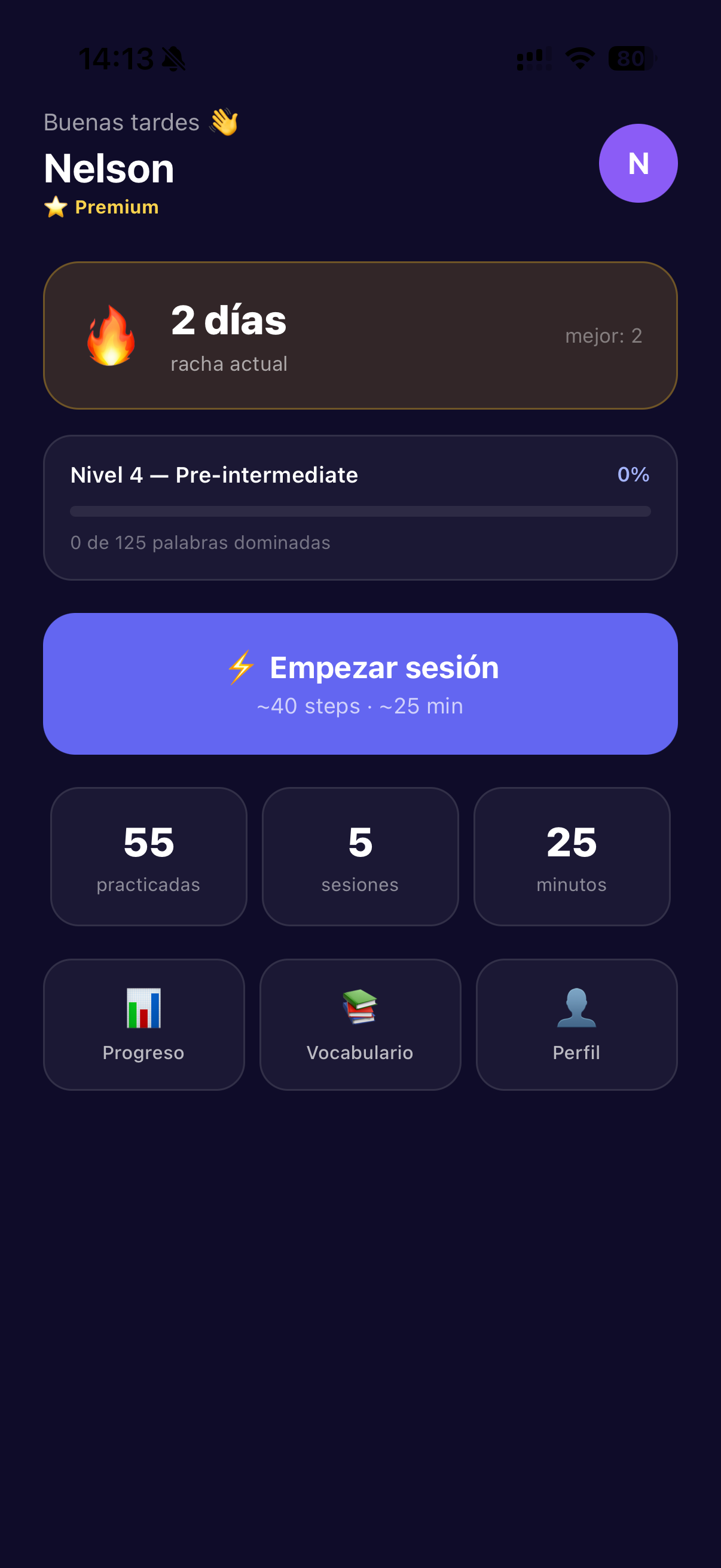 Home de la app Steppfly