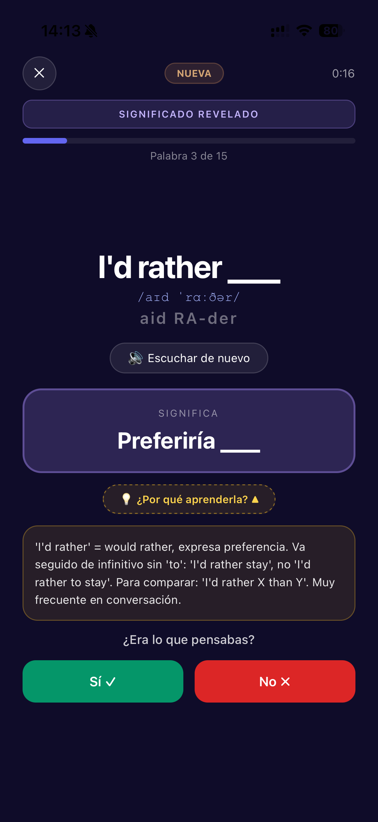 Significado revelado de frase